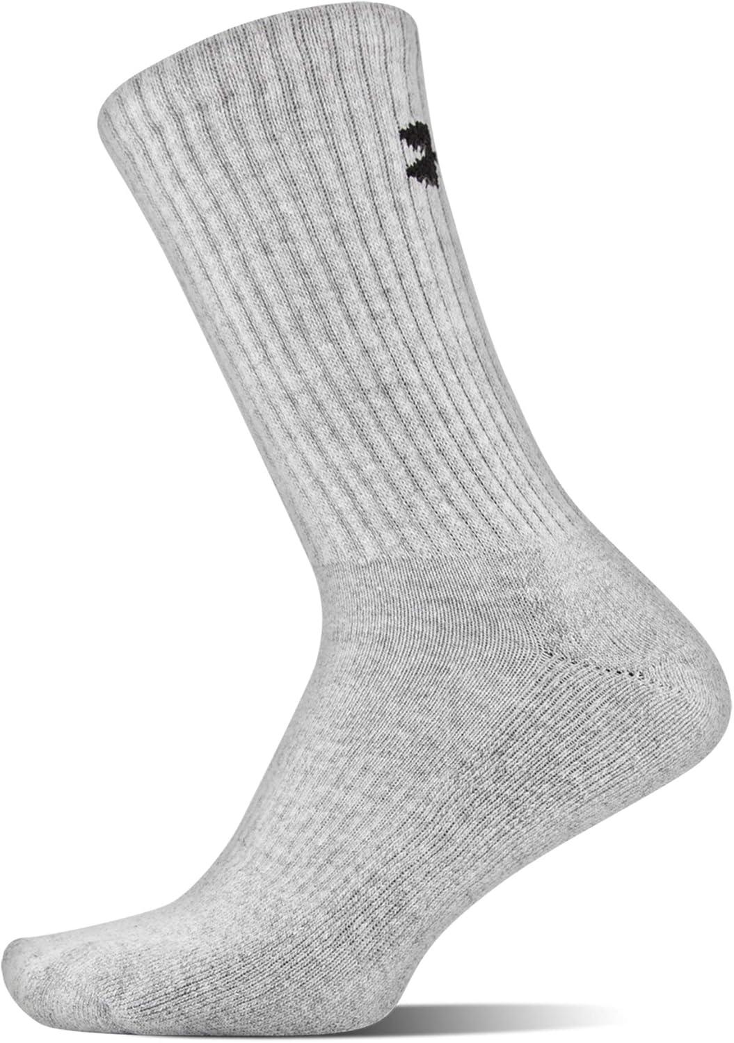 imageUnder Armour Adult Cotton Crew Socks MultipairsTrue Gray Heather Assorted 6pairs