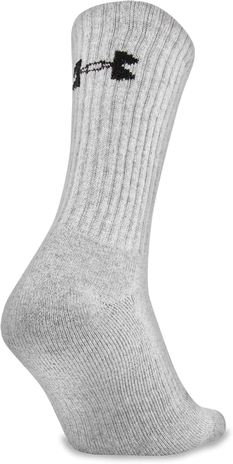 imageUnder Armour Adult Cotton Crew Socks MultipairsTrue Gray Heather Assorted 6pairs