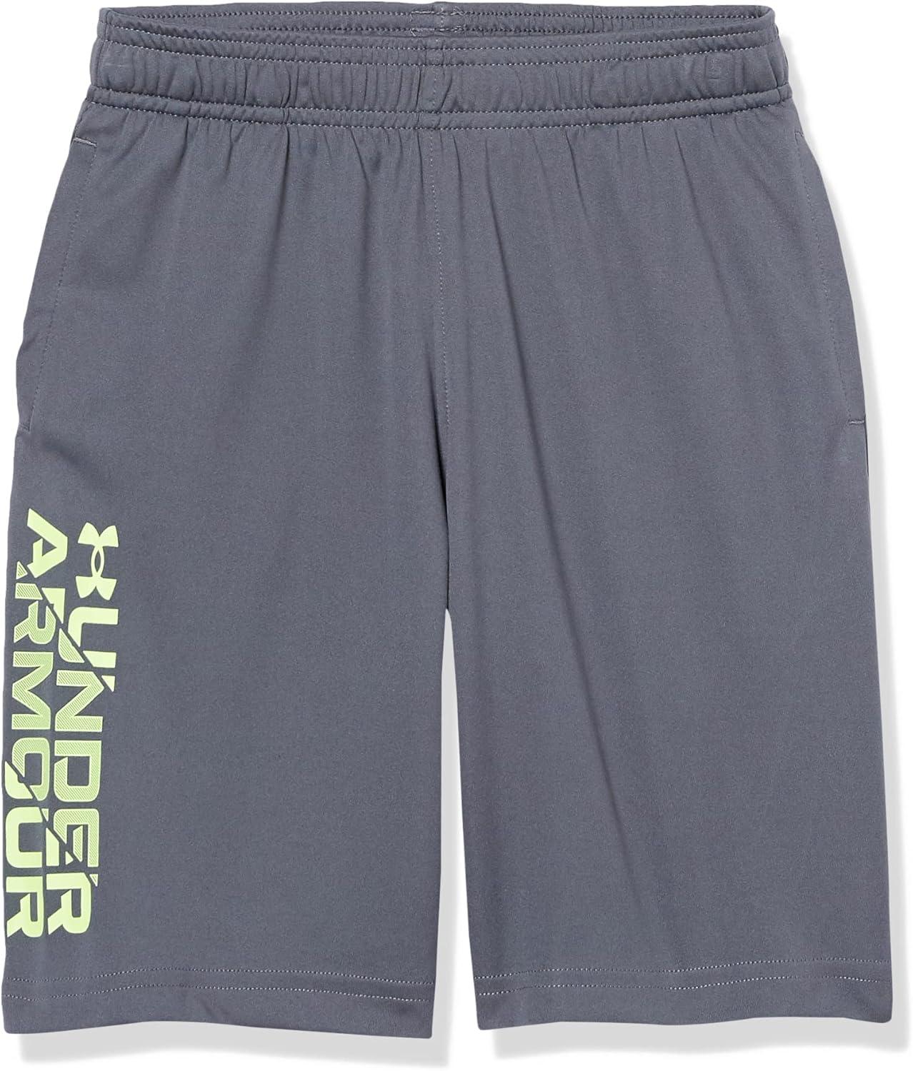 imageUnder Armour Boys Prototype 20 Wordmark ShortsPitch Gray 013Quirky Lime