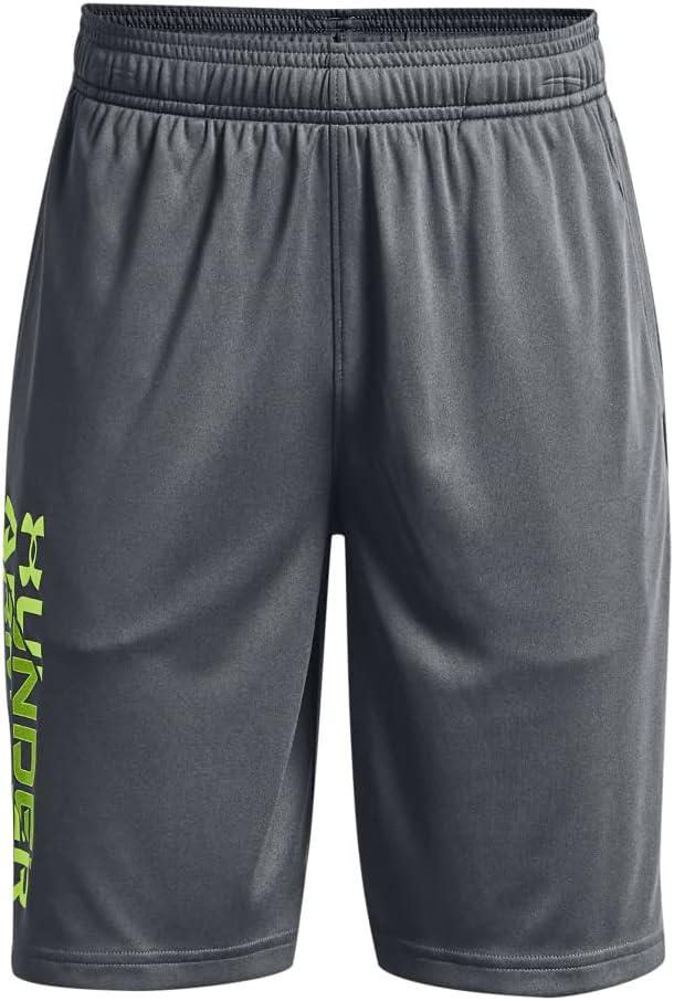 imageUnder Armour Boys Prototype 20 Wordmark ShortsPitch Gray 013Quirky Lime