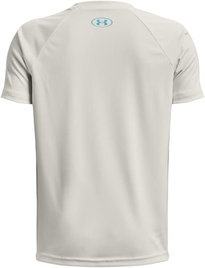 imageUnder Armour Boys Tech Big Logo Short Sleeve TShirt006 Gray Mist   Glacier Blue