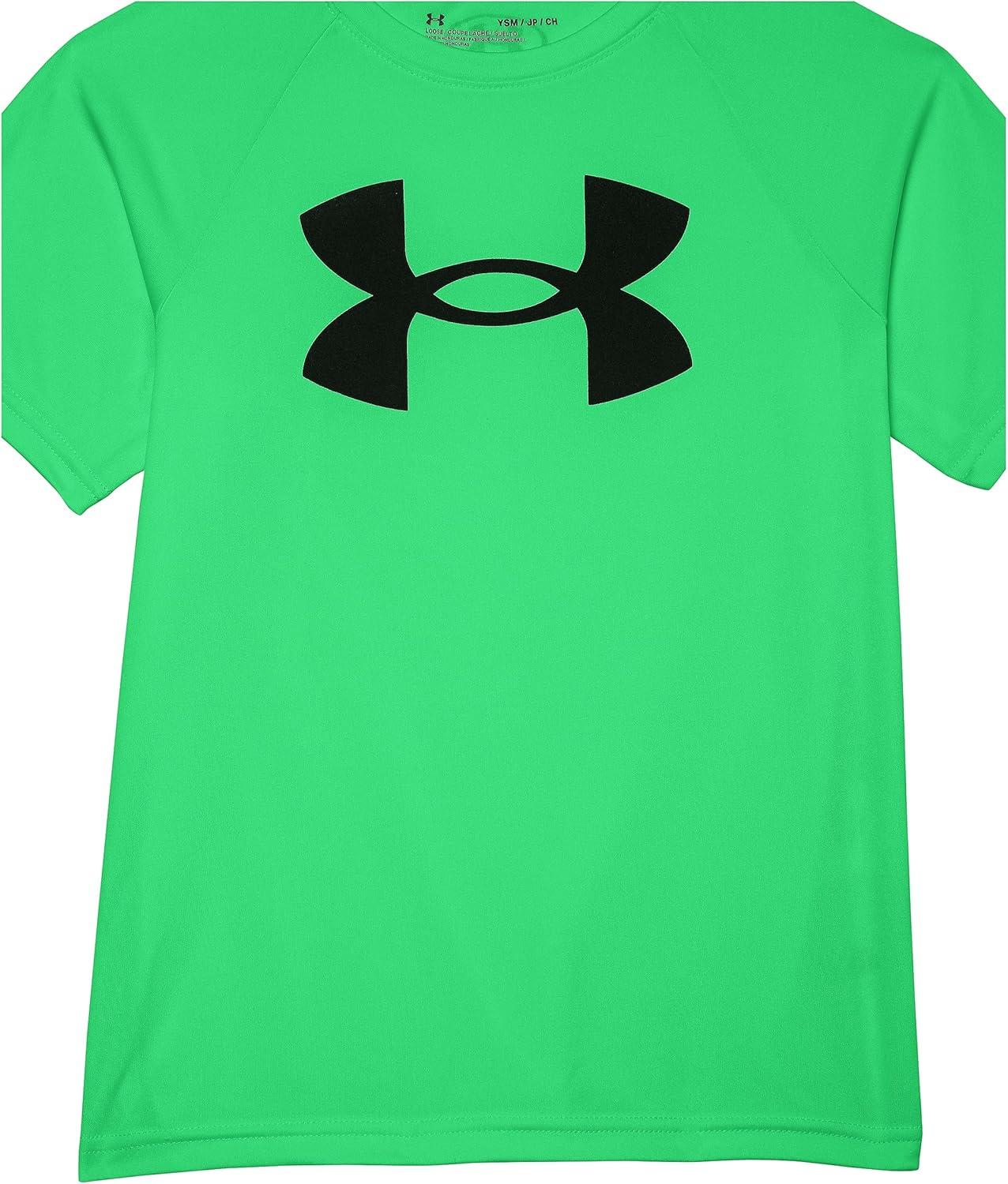 imageUnder Armour Boys Tech Big Logo Short Sleeve TShirt316 Green Screen   Black