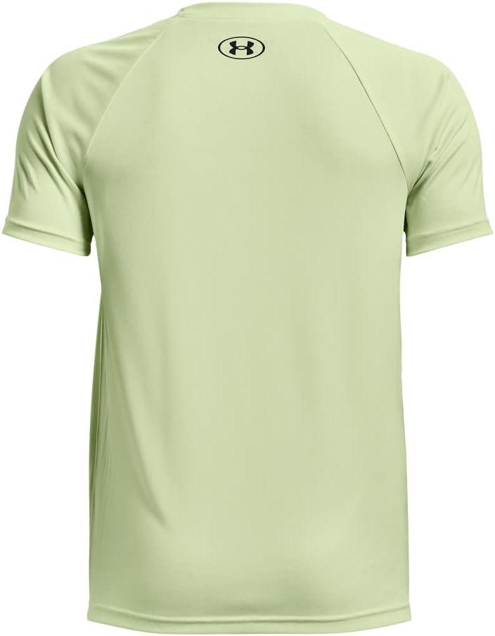 imageUnder Armour Boys Tech Big Logo Short Sleeve TShirt369 Phosphor Green   Black