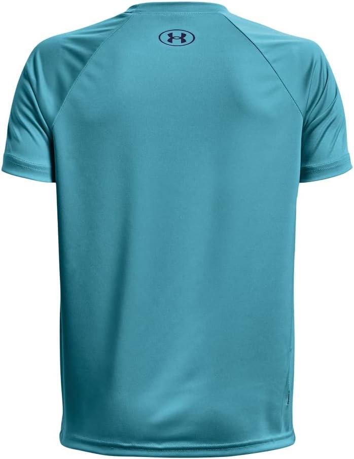 imageUnder Armour Boys Tech Big Logo Short Sleeve TShirt433 Glacier Blue   Sonar Blue
