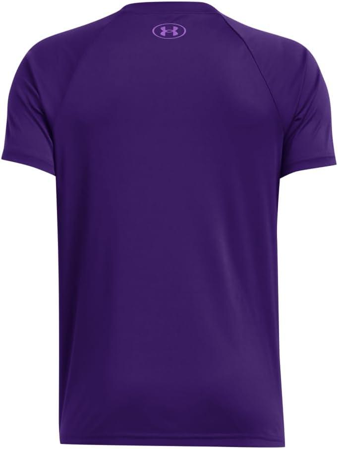 imageUnder Armour Boys Tech Big Logo Short Sleeve TShirt500 Purple   Lavish