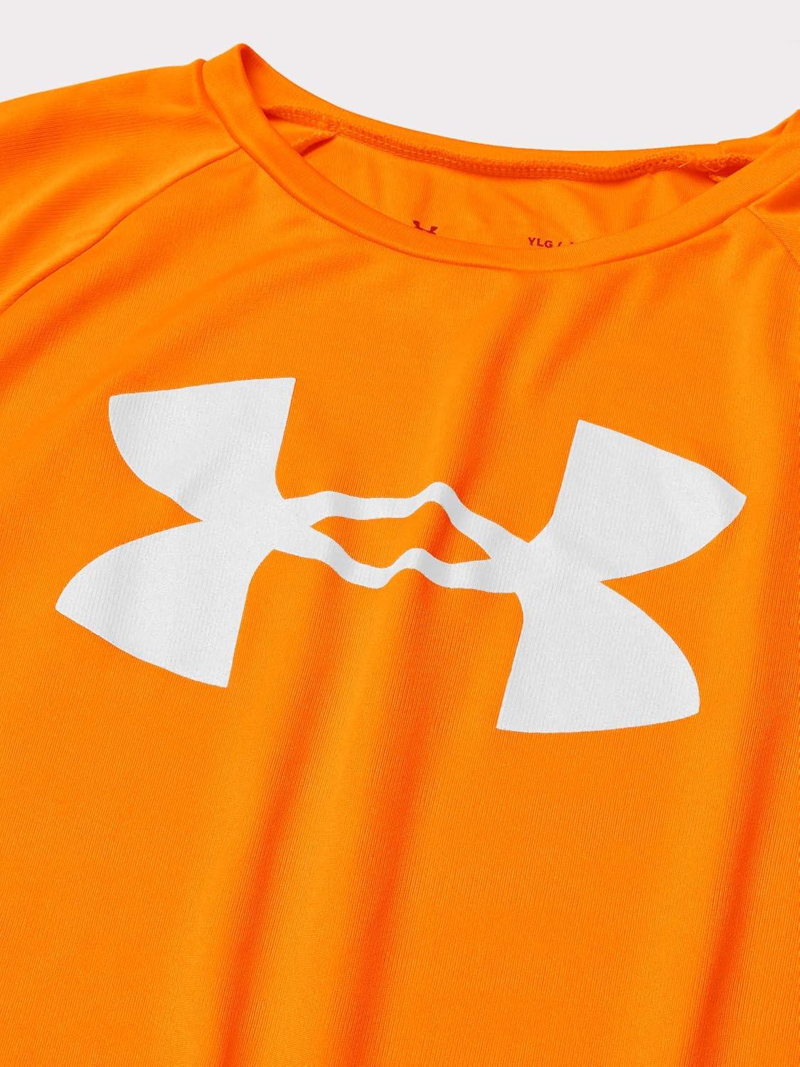 imageUnder Armour Boys Tech Big Logo Short Sleeve TShirtBlaze Orange 825White