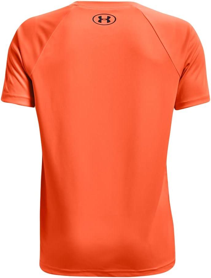 imageUnder Armour Boys Tech Big Logo Short Sleeve TShirtBlaze Orange 826Utility Blue