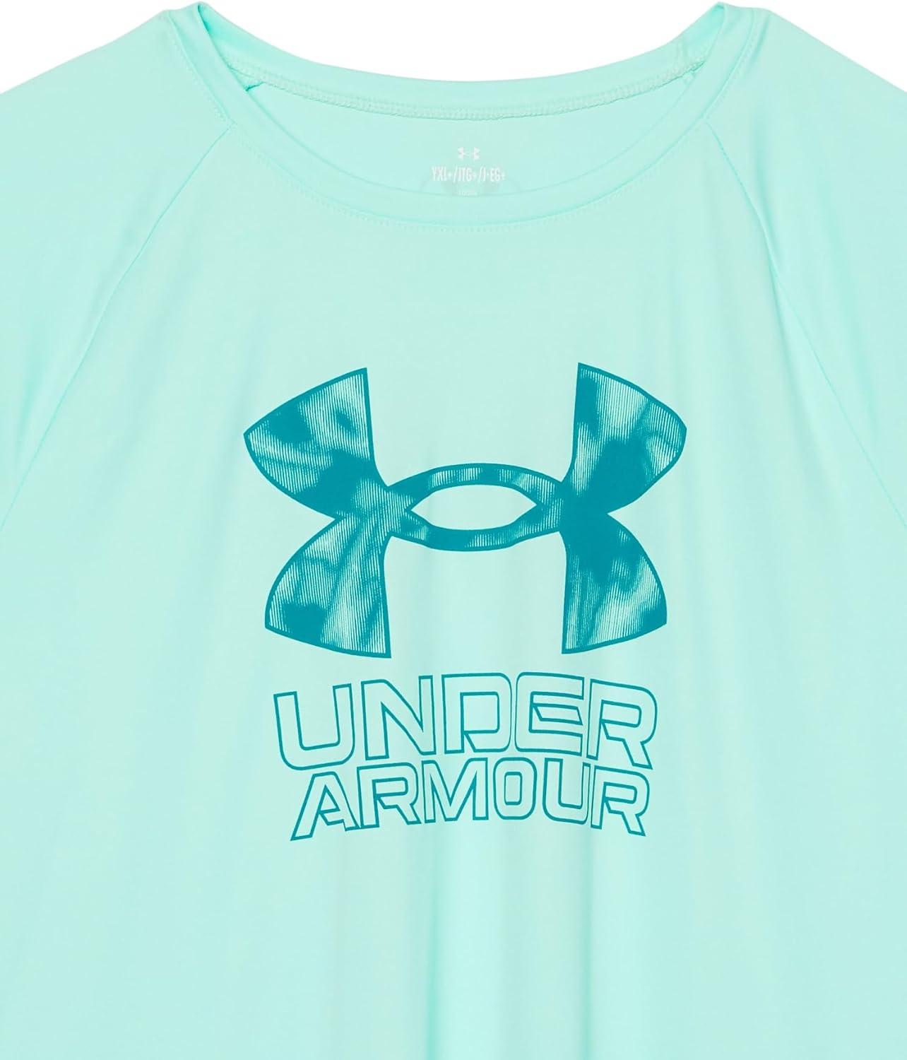 imageUnder Armour Boys Tech Hybrid Printed Fill ShortSleeve TShirt361 Neo Turquoise   Coastal Teal