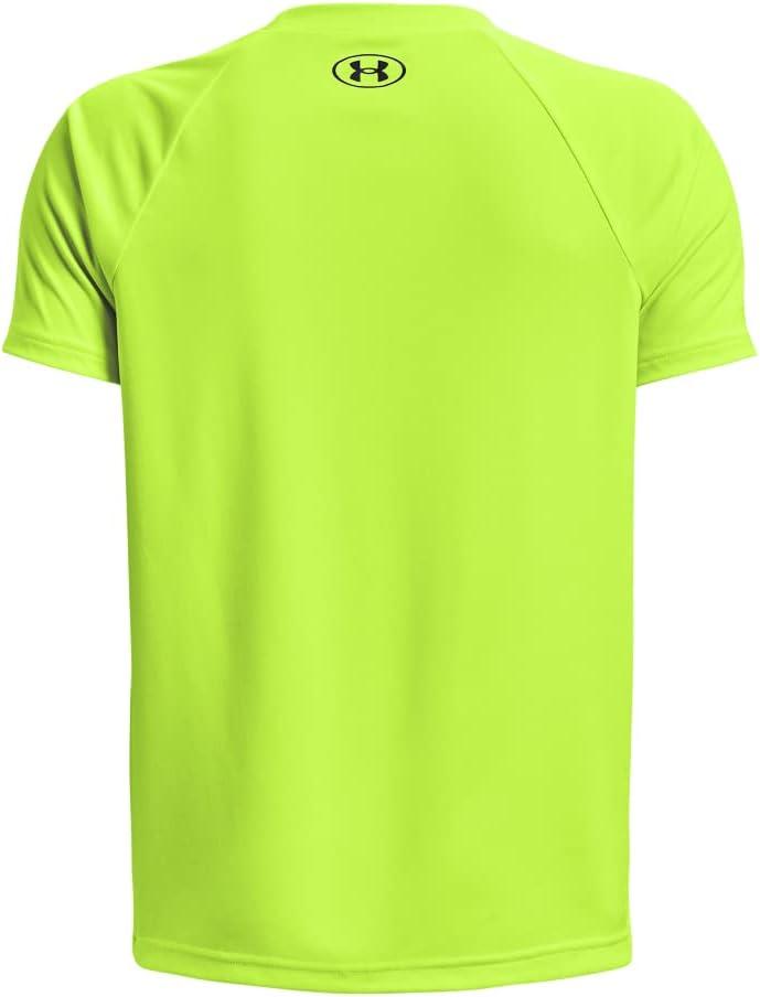 imageUnder Armour Boys Tech Hybrid Printed Fill ShortSleeve TShirt370 Lime Surge   Black