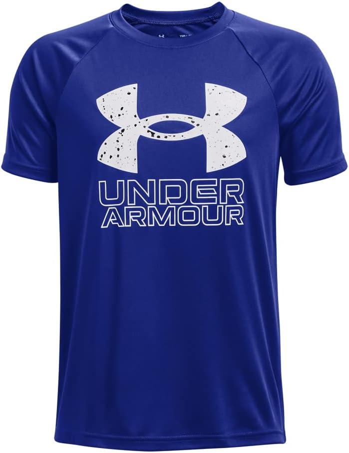 imageUnder Armour Boys Tech Hybrid Printed Fill ShortSleeve TShirt402 Royal   White