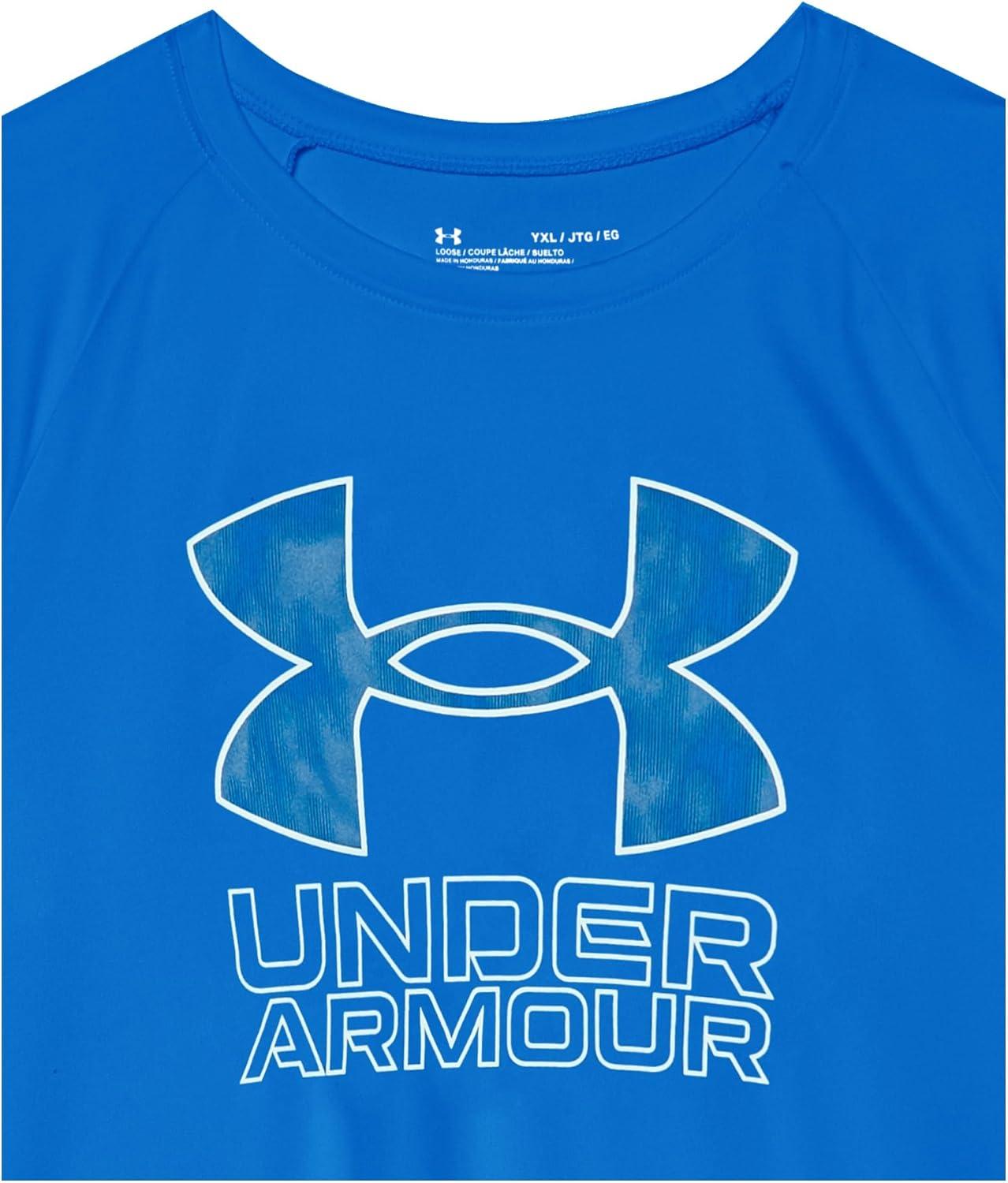 imageUnder Armour Boys Tech Hybrid Printed Fill ShortSleeve TShirt403 Team Royal   White