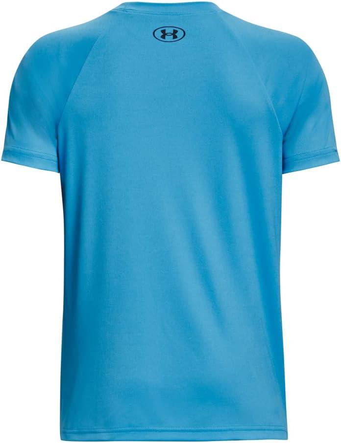 imageUnder Armour Boys Tech Hybrid Printed Fill ShortSleeve TShirt419 Capri   Petrol Blue
