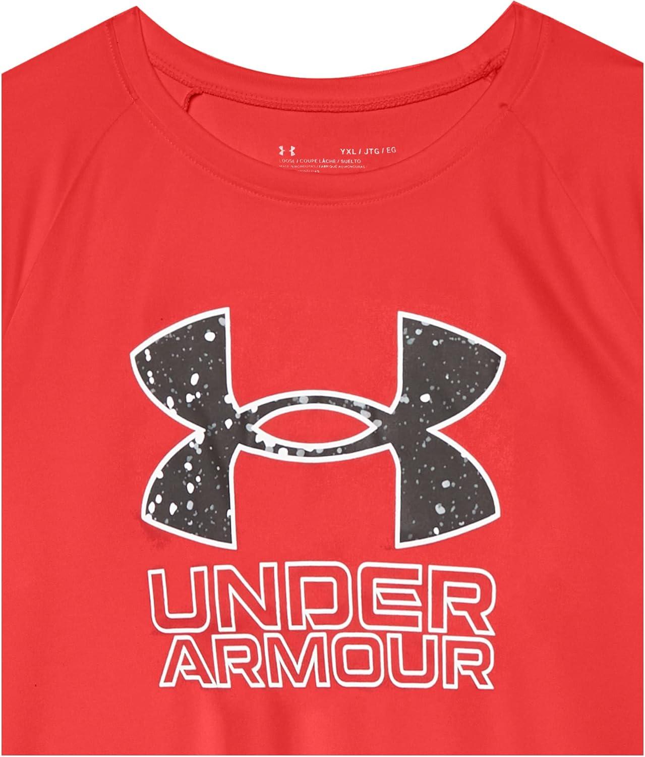 imageUnder Armour Boys Tech Hybrid Printed Fill ShortSleeve TShirt601 Red   Black