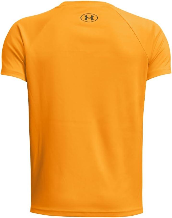 imageUnder Armour Boys Tech Hybrid Printed Fill ShortSleeve TShirt801 Formula Orange   Marine Od Green