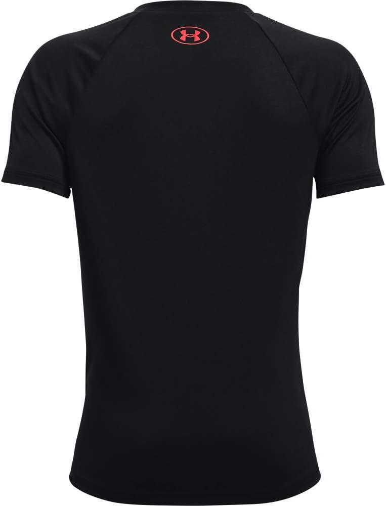 imageUnder Armour Boys Tech Hybrid Printed Fill ShortSleeve TShirtBlack 002Venom Red