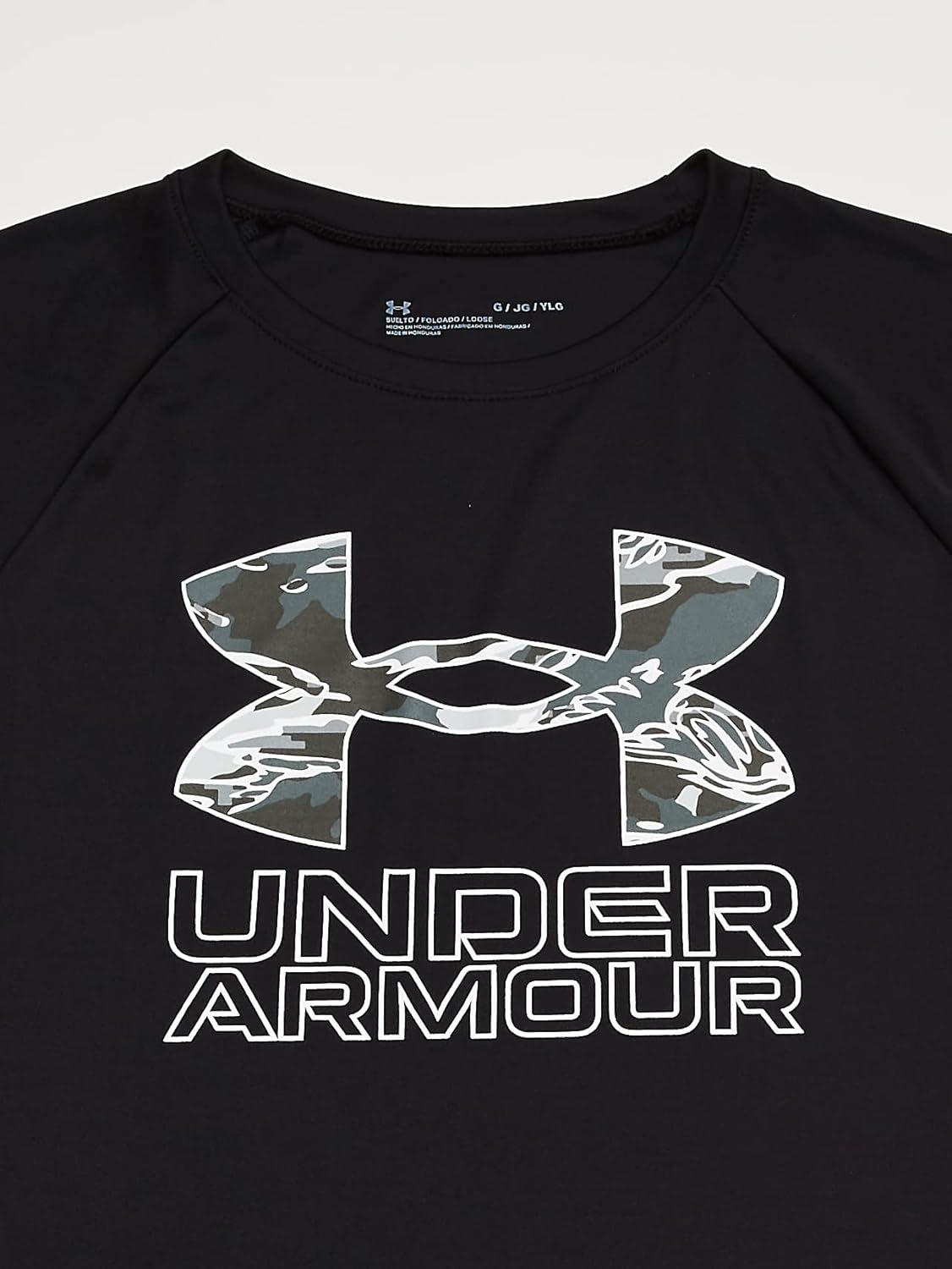 imageUnder Armour Boys Tech Hybrid Printed Fill ShortSleeve TShirtBlack 005White