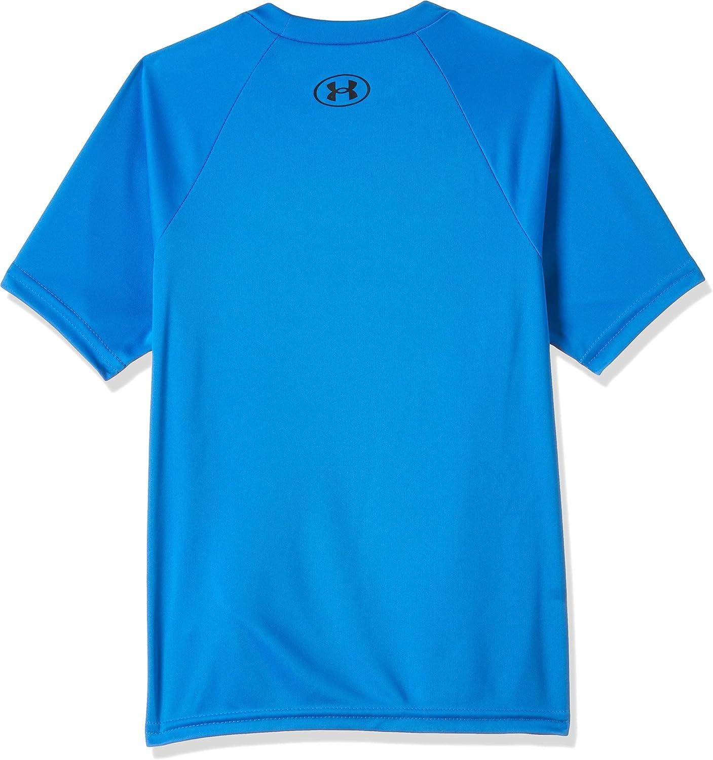 imageUnder Armour Boys Tech Hybrid Printed Fill ShortSleeve TShirtBlue Circuit 436Halo Gray