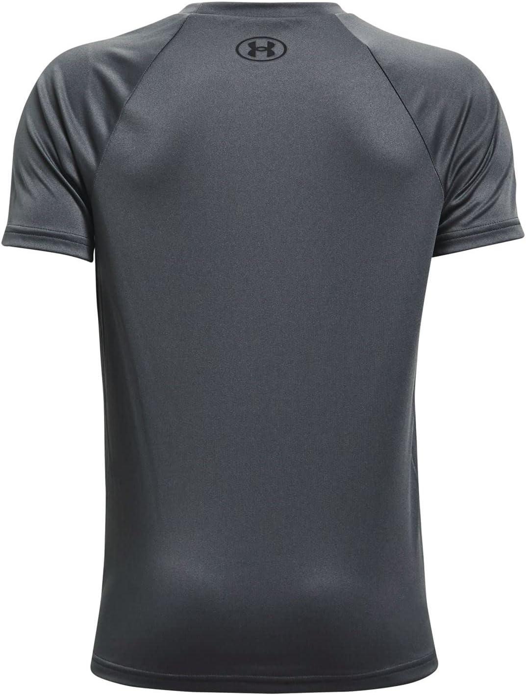 imageUnder Armour Boys Tech Hybrid Printed Fill ShortSleeve TShirtPitch Gray 012Washed Blue