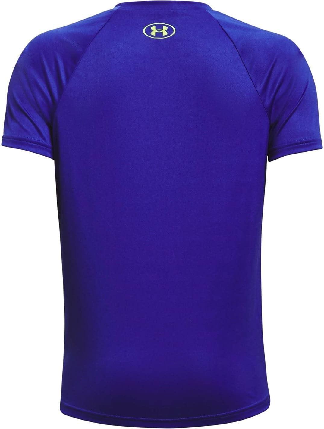 imageUnder Armour Boys Tech Hybrid Printed Fill ShortSleeve TShirtUltra Indigo 409Highvis Yellow