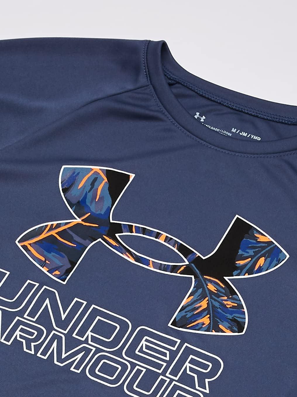 imageUnder Armour Boys Tech Hybrid Printed Fill ShortSleeve TShirtUtility Blue 496White