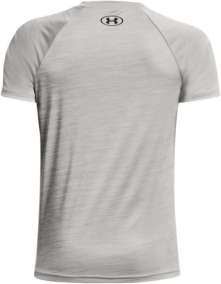 imageUnder Armour Boys Tech Split Logo Hybrid ShortSleeve TShirt558 Tin   Black