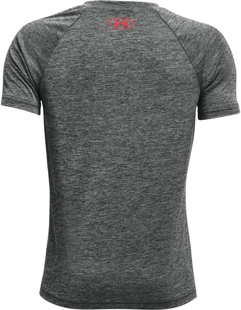 imageUnder Armour Boys Tech Split Logo Hybrid ShortSleeve TShirtBlack 002Beta