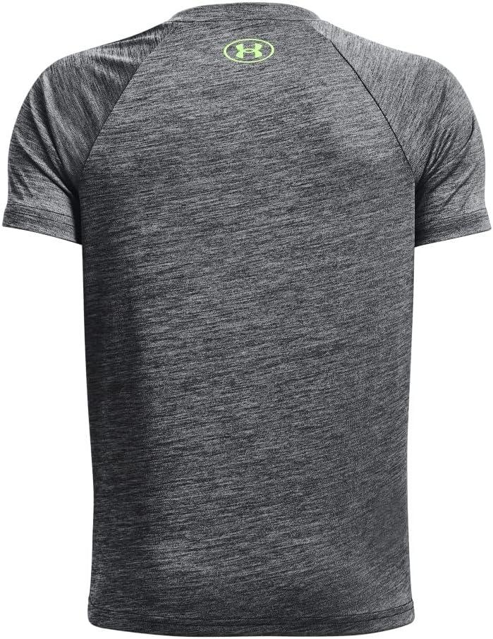 imageUnder Armour Boys Tech Split Logo Hybrid ShortSleeve TShirtBlack 003Hendrix