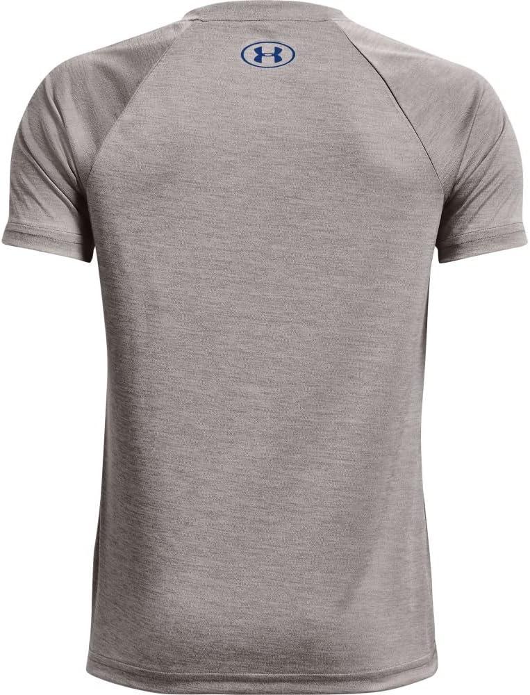 imageUnder Armour Boys Tech Split Logo Hybrid ShortSleeve TShirtConcrete 066Royal