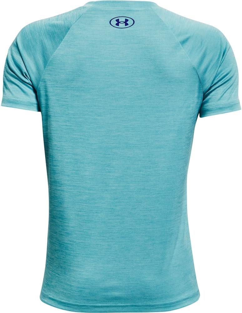 imageUnder Armour Boys Tech Split Logo Hybrid ShortSleeve TShirtCosmos 476Ultra Indigo