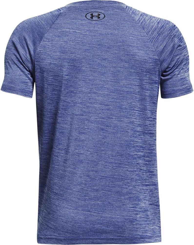 imageUnder Armour Boys Tech Split Logo Hybrid ShortSleeve TShirtRoyal Blue 400Black