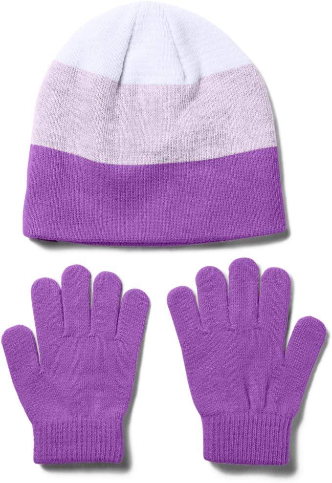 imageUnder Armour Girls Beanie Glove ComboExotic Bloom 568White