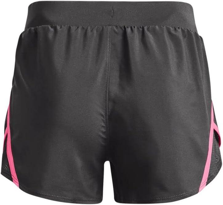 imageUnder Armour Girls Fly By 3 quot Shorts011 Jet Gray   Pink Punk