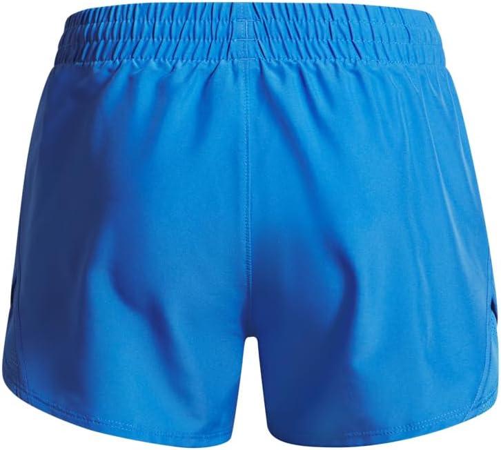 imageUnder Armour Girls Fly By 3 quot Shorts402 Blue Atlantis  Blue Atlantis  Reflective
