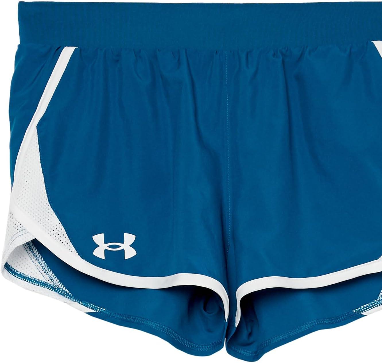 imageUnder Armour Girls Fly By 3 quot Shorts426 Varsity Blue   White