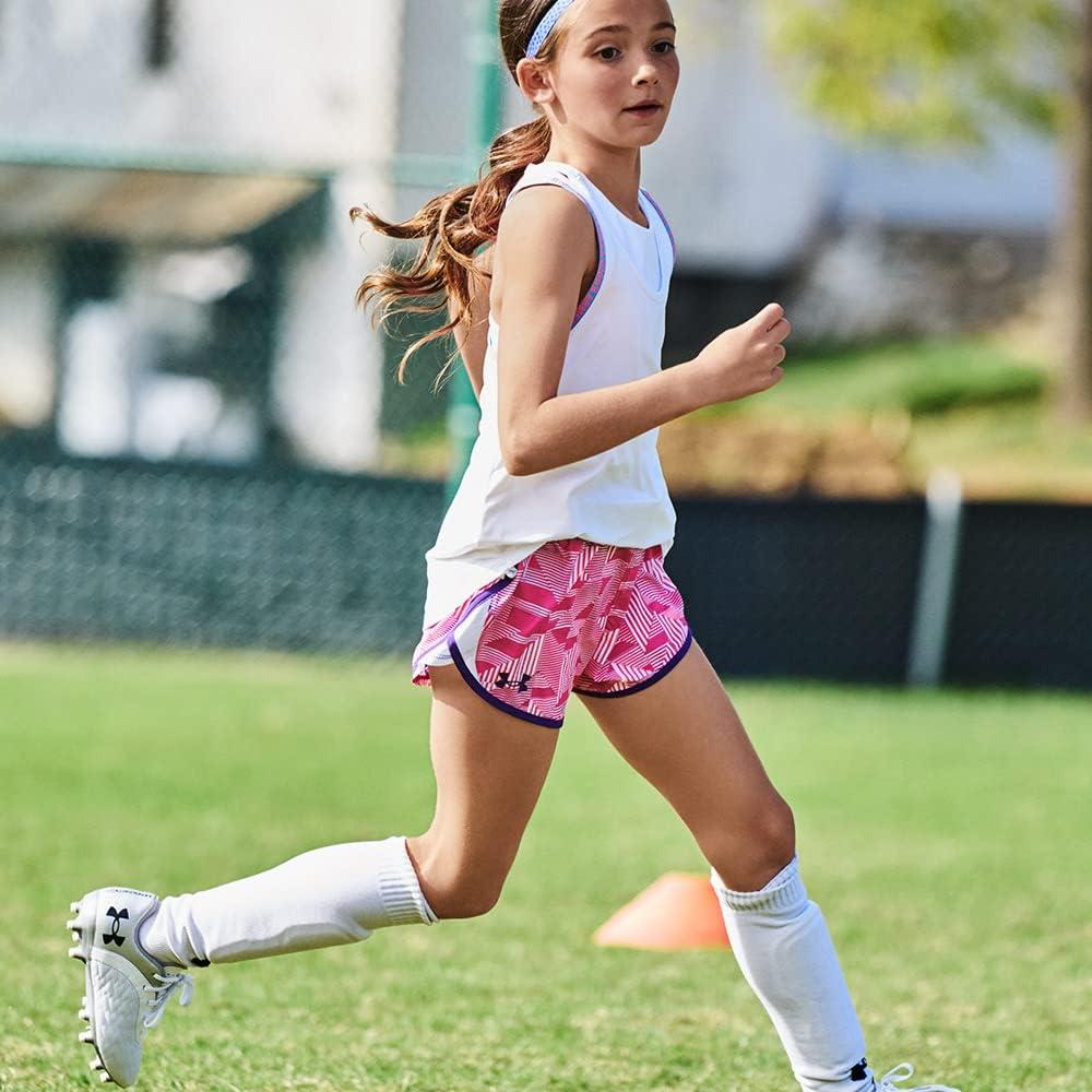 imageUnder Armour Girls Fly By 3 quot Shorts426 Varsity Blue   White