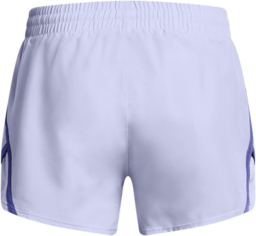 imageUnder Armour Girls Fly By 3 quot Shorts539 Celeste  Starlight  Reflective