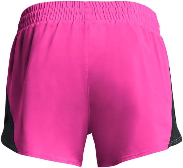 imageUnder Armour Girls Fly By 3 quot Shorts652 Rebel Pink  Black  Reflective