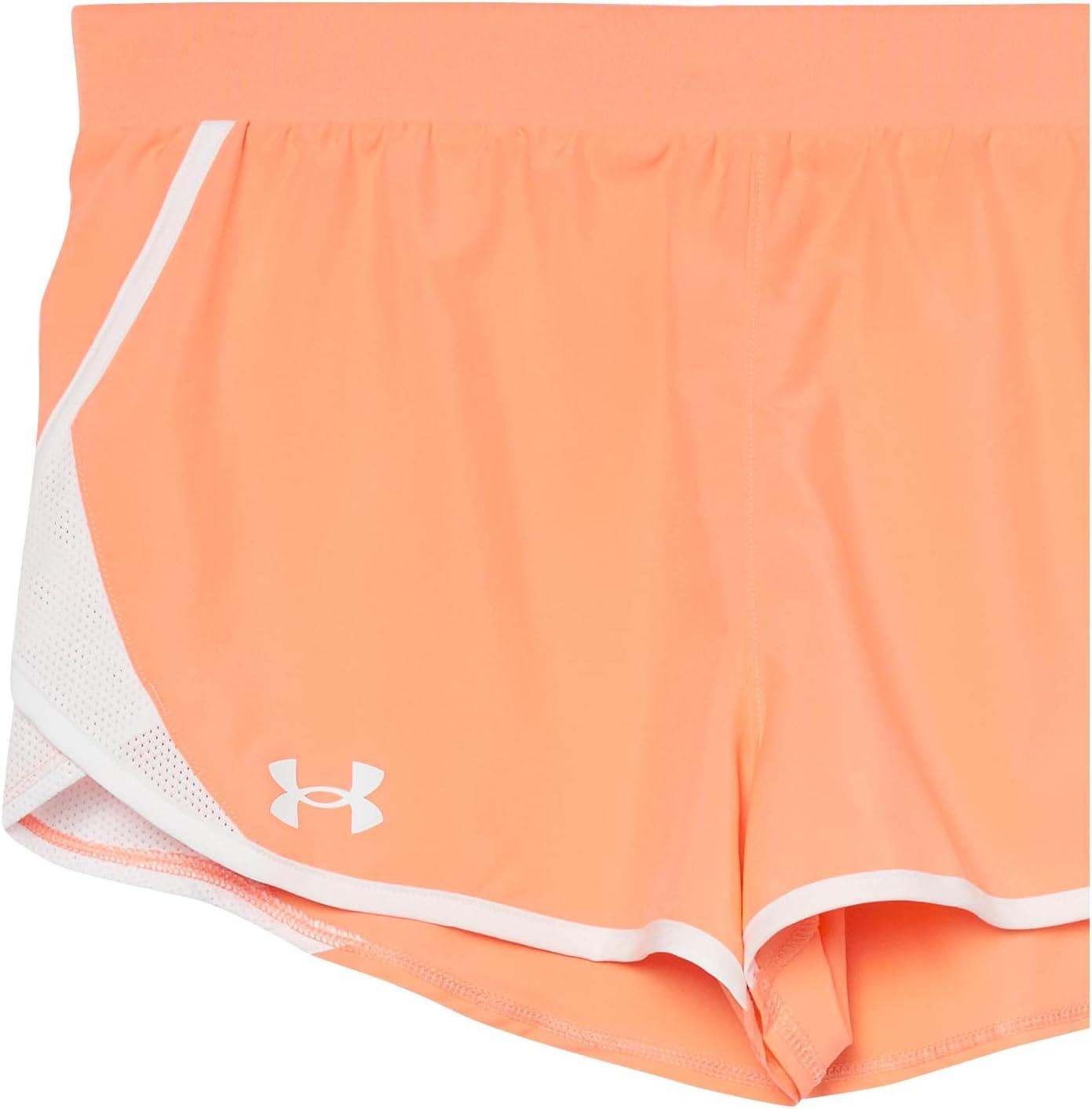 imageUnder Armour Girls Fly By 3 quot Shorts963 Bubble Peach   White