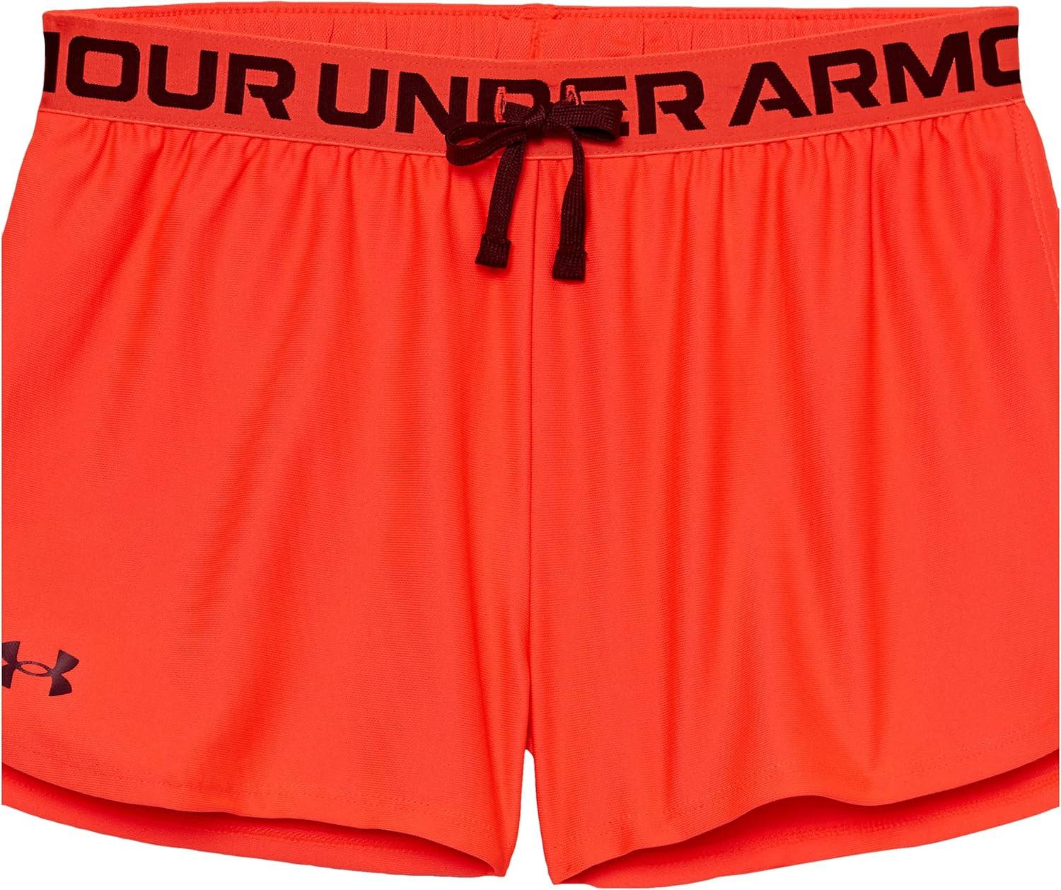 imageUnder Armour Girls Play Up Solid Shorts628 Beta   Dark Maroon