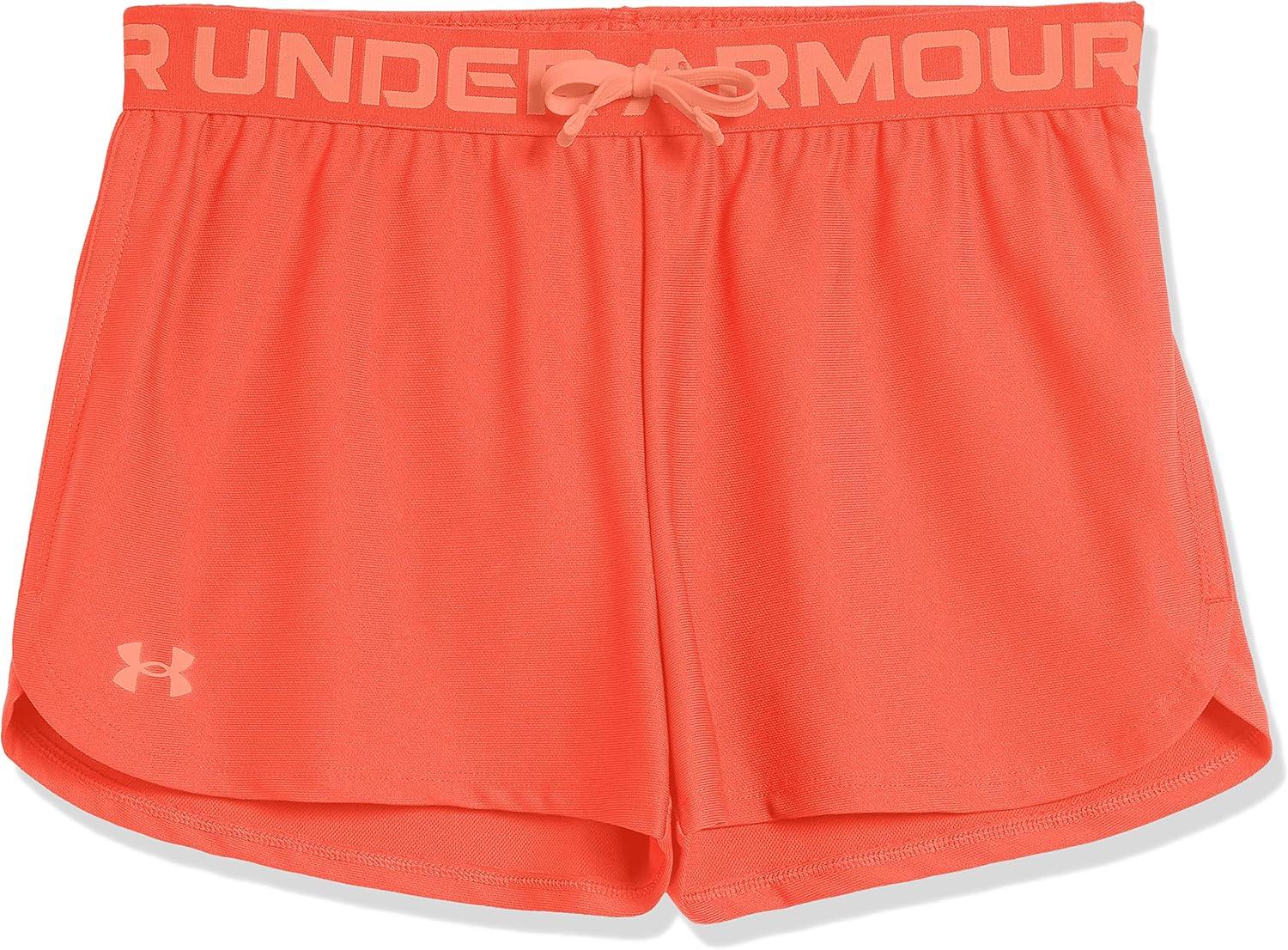 imageUnder Armour Girls Play Up Solid Shorts877 After Burn  Orange Tropic  Orange Tropic
