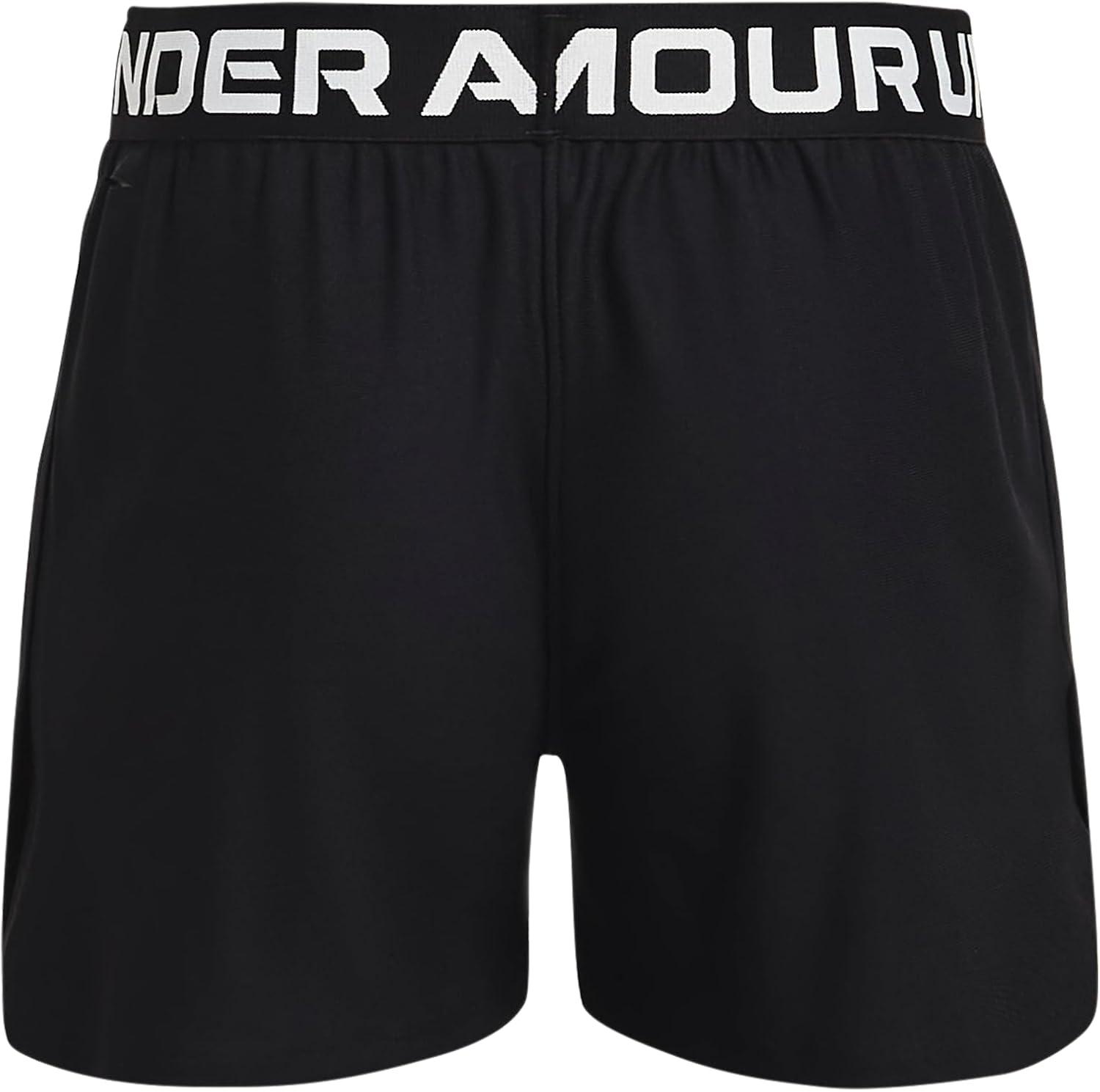 imageUnder Armour Girls Play Up Solid ShortsBlack 001Metallic Silver