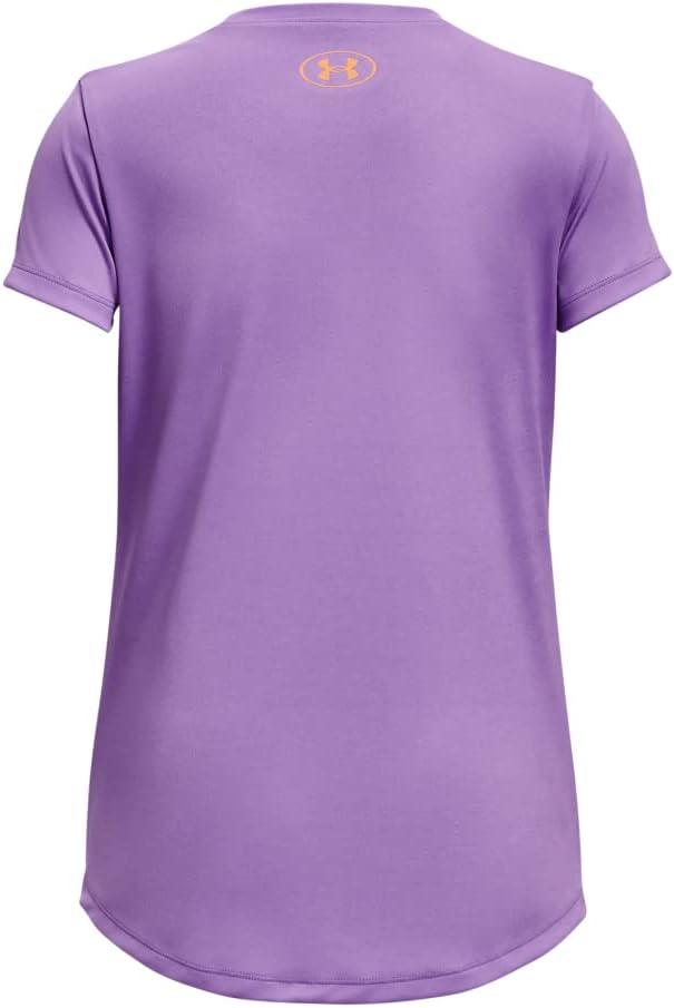 imageUnder Armour Girls Tech Big Logo Short Sleeve TShirt562 Digi Purple  Charged Cherry  After Burn
