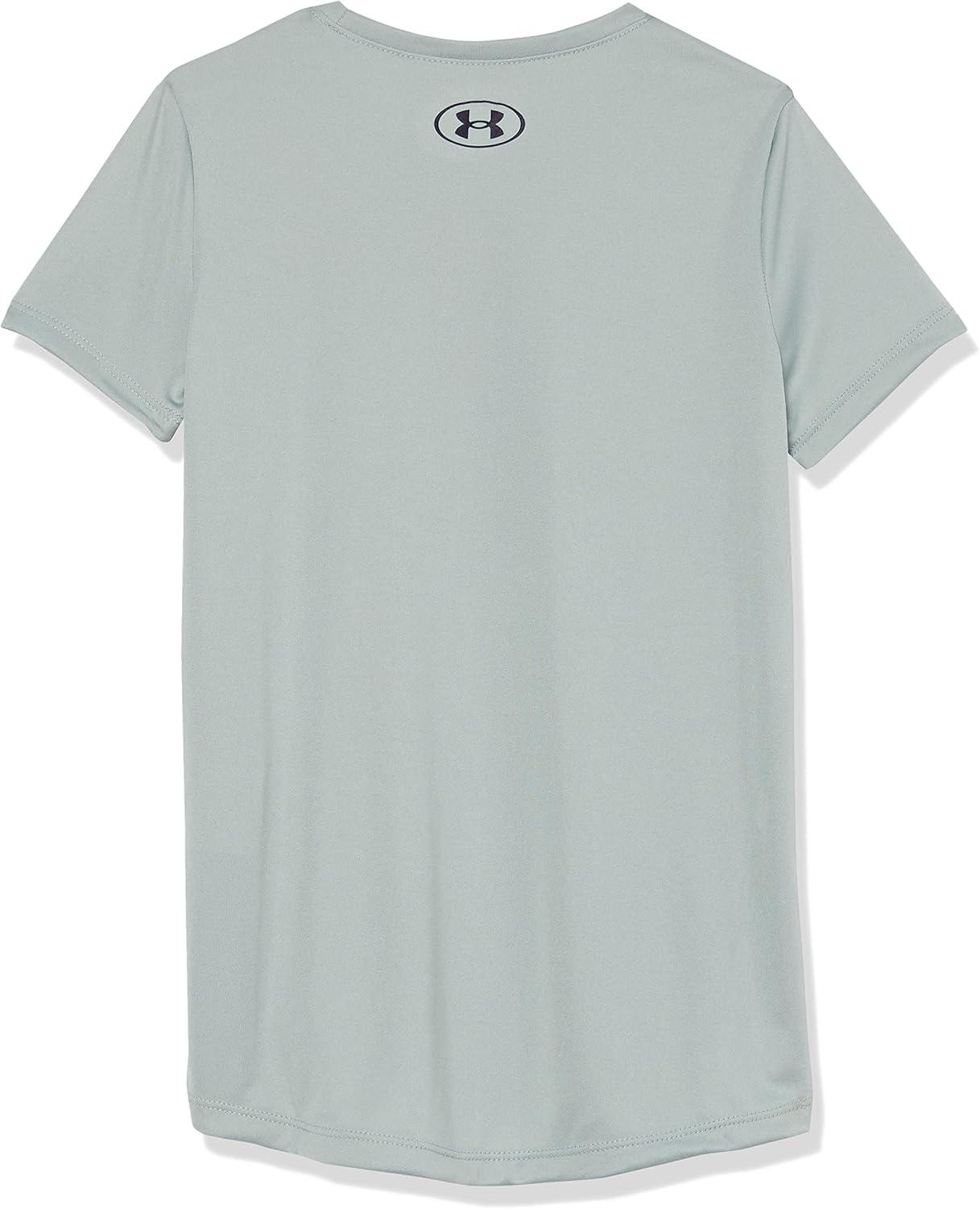 imageUnder Armour Girls Tech Big Logo Short Sleeve TShirt781 Opal Green   Midnight Navy