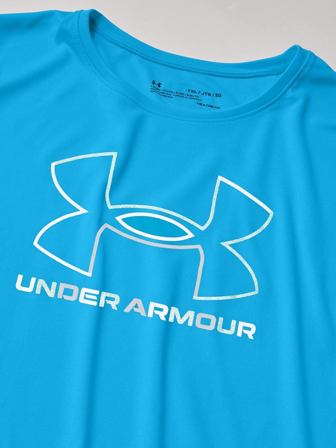 imageUnder Armour Girls Tech Big Logo Short Sleeve TShirtRadar Blue 422White