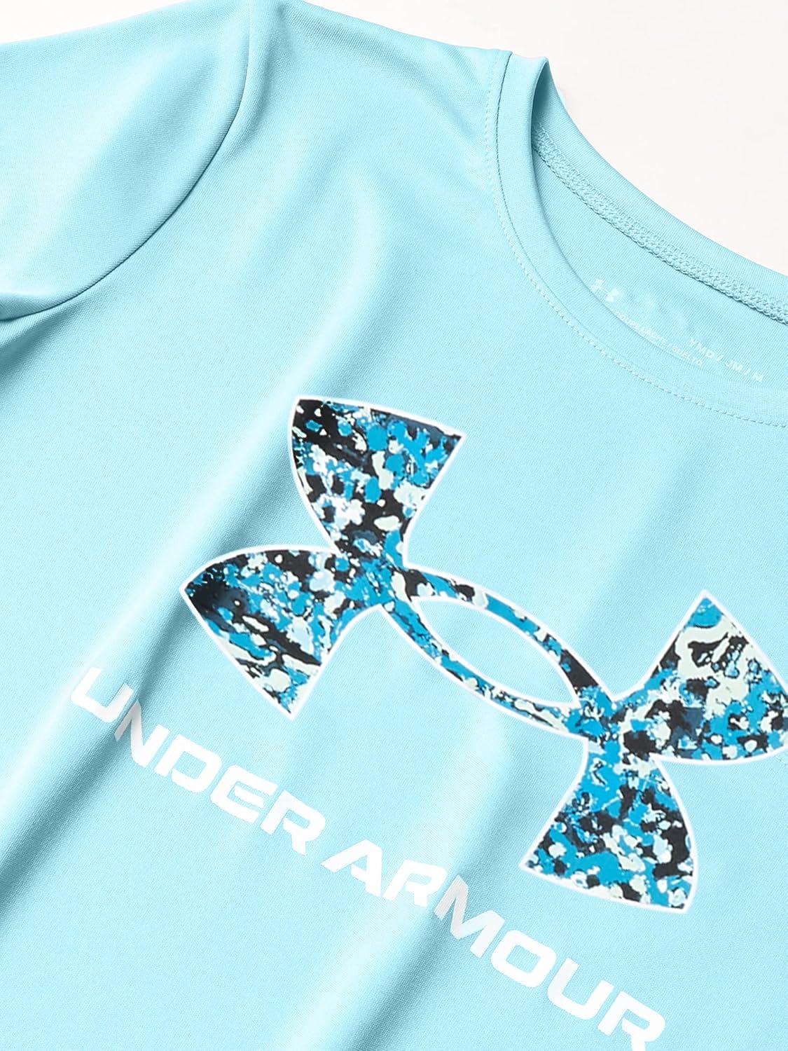 imageUnder Armour Girls Tech Big Logo Short Sleeve TShirtSky Blue 914White