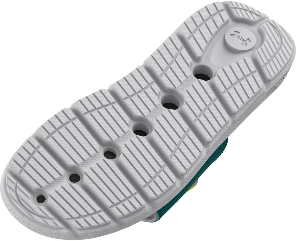 imageUnder Armour Kids Ignite Pro Slide Sandal104 Mod GrayHighvis YellowHydro Teal