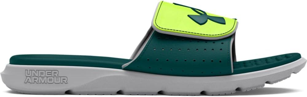 imageUnder Armour Kids Ignite Pro Slide Sandal104 Mod GrayHighvis YellowHydro Teal