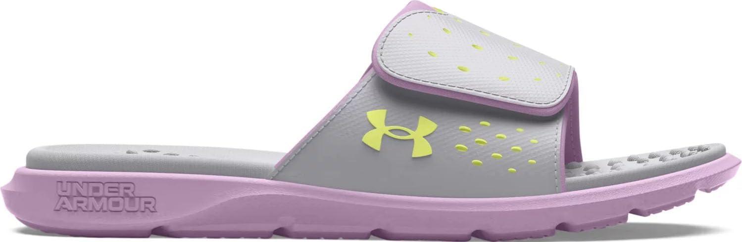 imageUnder Armour Kids Ignite Pro Slide Sandal500 Purple AceHalo GraySonic Yellow