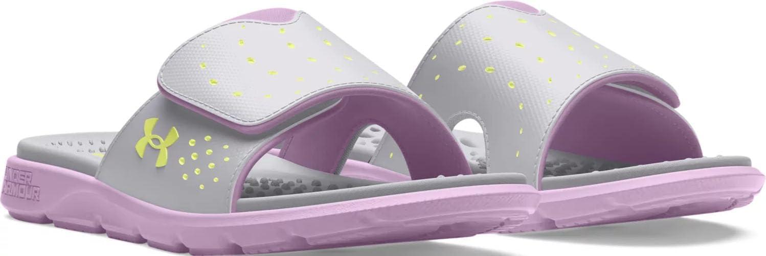 imageUnder Armour Kids Ignite Pro Slide Sandal500 Purple AceHalo GraySonic Yellow