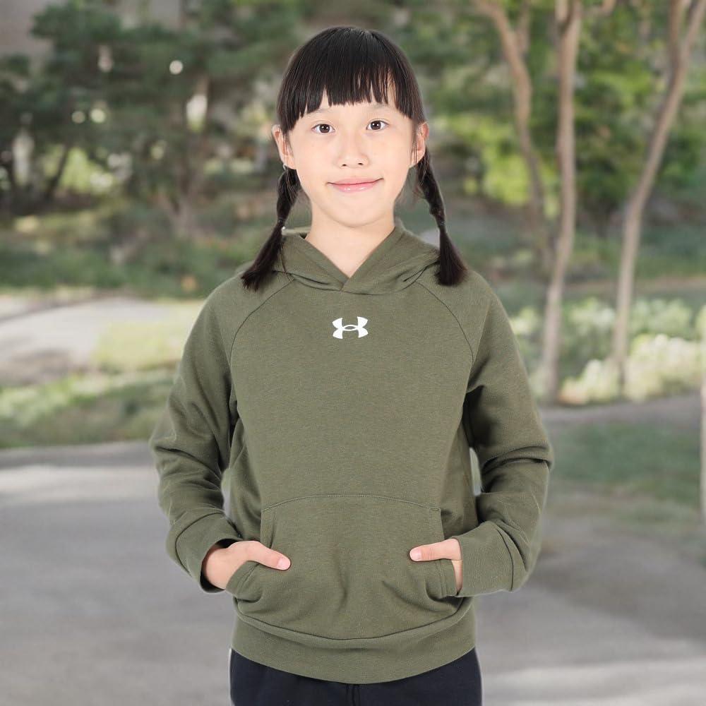 imageUnder Armour boys Rival Fleece Hoodie390 Marine Od Green   White